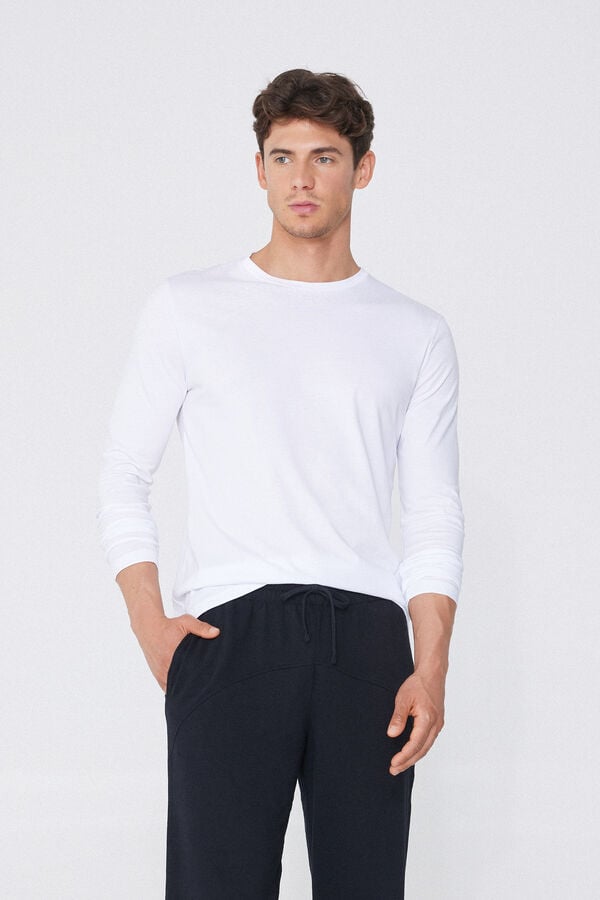 Tezenis Camiseta 100% Algodón Manga Larga Y Cuello Redondo Hombre