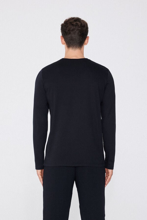 Tezenis Camiseta 100% Algodón Manga Larga Y Cuello Redondo Hombre