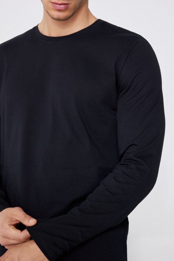 Tezenis Camiseta 100% Algodón Manga Larga Y Cuello Redondo Hombre