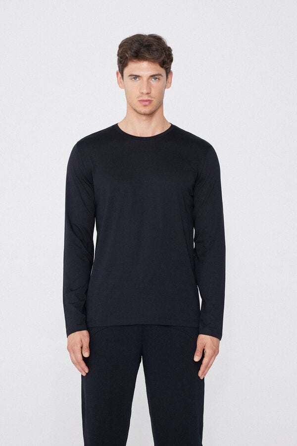 Tezenis Camiseta 100% algodón manga larga y cuello redondo hombre