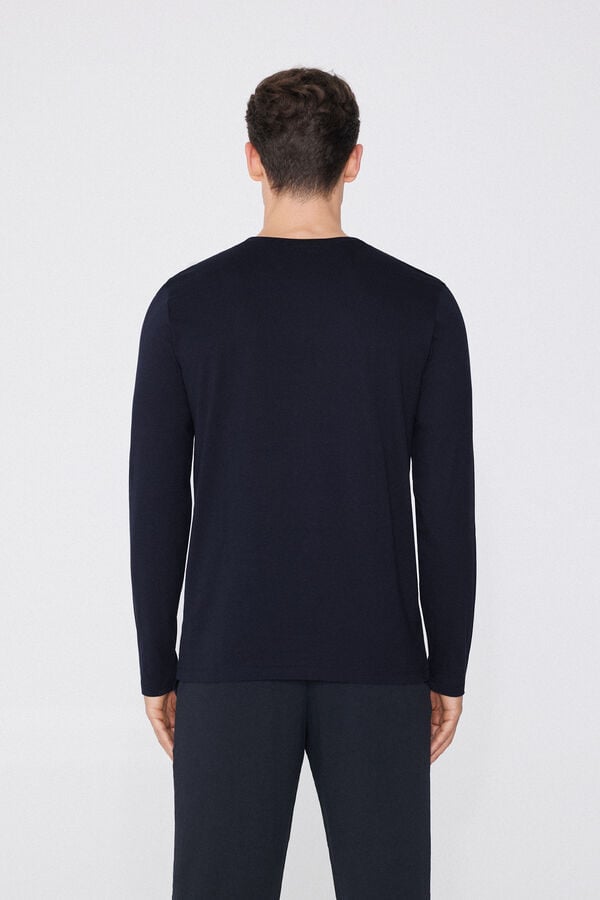 Tezenis Camiseta 100% Algodón Manga Larga Y Cuello Redondo Hombre