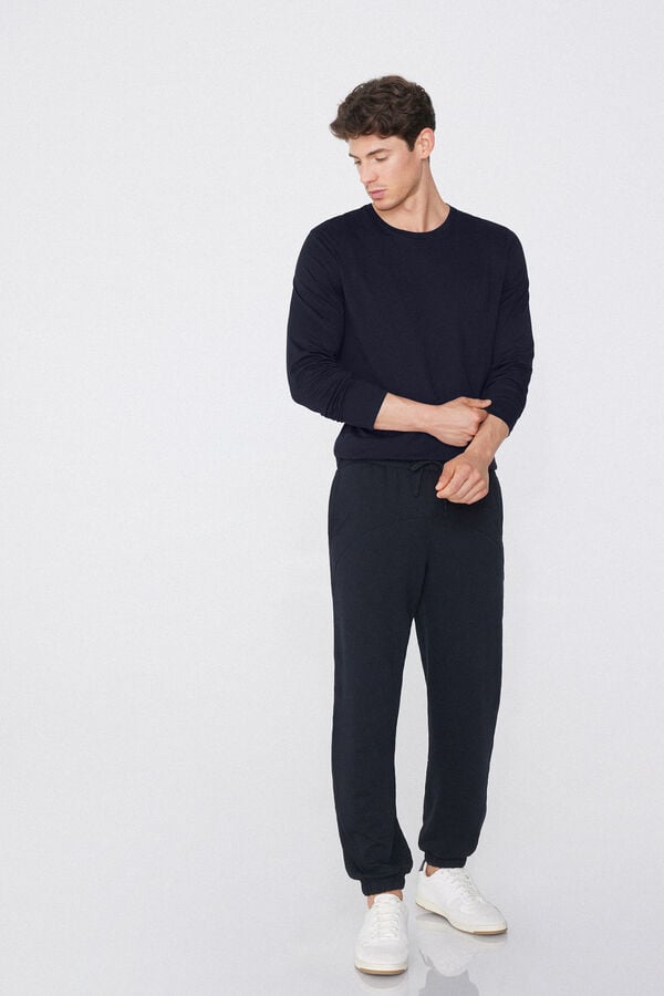 Tezenis Camiseta 100% Algodón Manga Larga Y Cuello Redondo Hombre