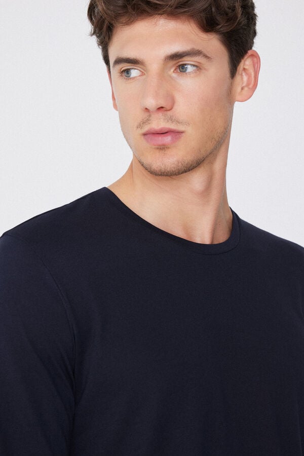 Tezenis Camiseta 100% Algodón Manga Larga Y Cuello Redondo Hombre