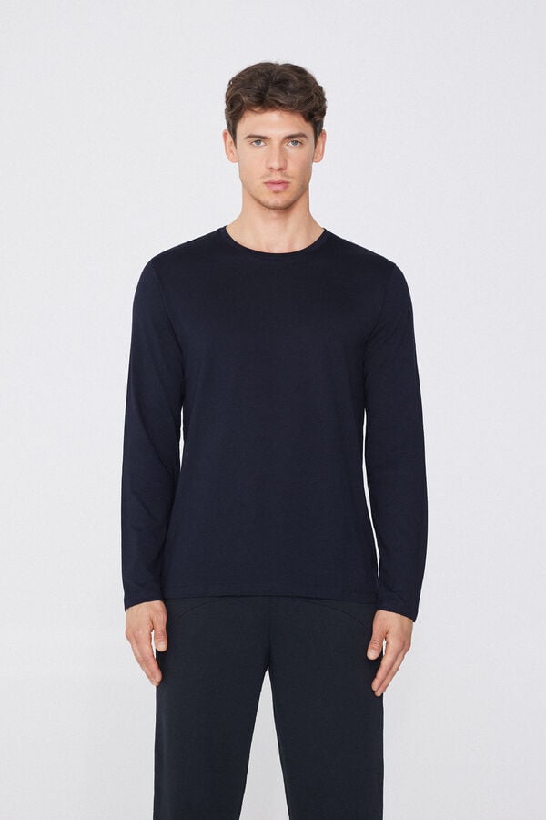 Tezenis Camiseta 100% algodón manga larga y cuello redondo hombre