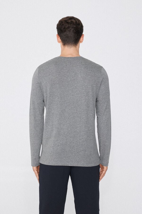 Tezenis Camiseta 100% Algodón Manga Larga Y Cuello Redondo Hombre