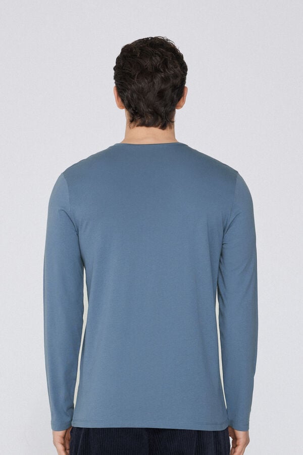 Tezenis Camiseta 100% Algodón Manga Larga Y Cuello Redondo Hombre