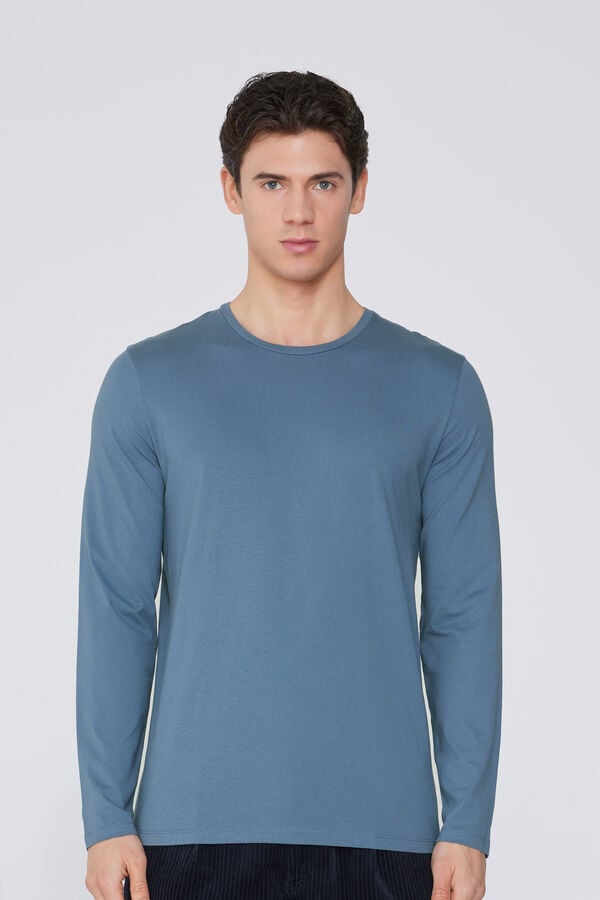 Tezenis Camiseta 100% Algodón Manga Larga Y Cuello Redondo Hombre