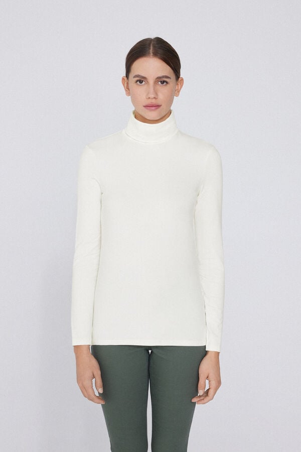 Tezenis Camiseta Con Cuello Alto De Algodón Y Modal Térmico