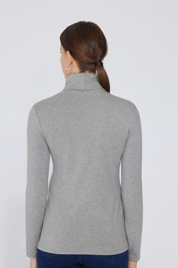 Tezenis Camiseta Con Cuello Alto De Algodón Y Modal Térmico