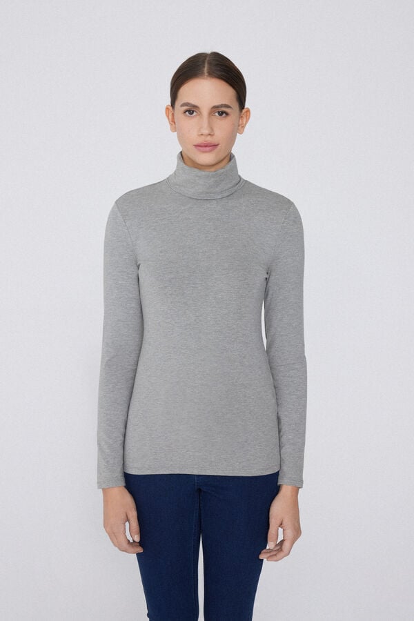 Tezenis Camiseta Con Cuello Alto De Algodón Y Modal Térmico