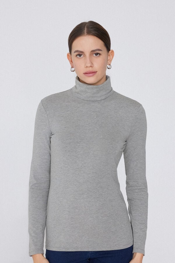 Tezenis Camiseta Con Cuello Alto De Algodón Y Modal Térmico