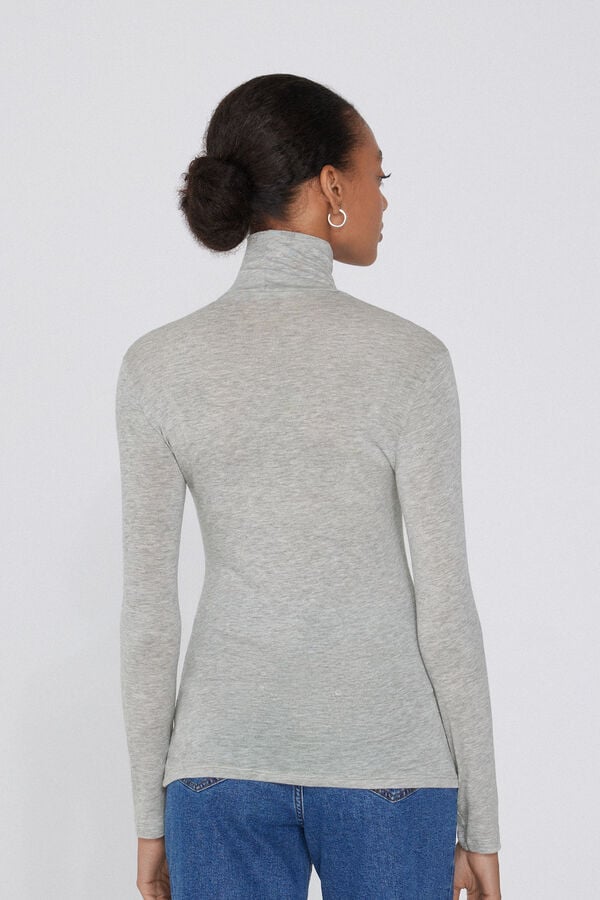 Tezenis Camiseta Con Cuello Alto De Viscosa Y Lana Merino