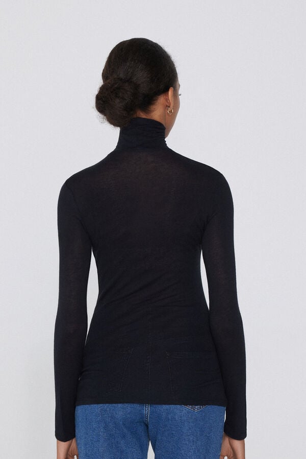 Tezenis Camiseta Con Cuello Alto De Viscosa Y Lana Merino