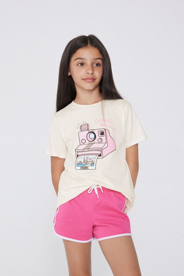 Tezenis Camiseta Con Cuello Redondo De Algodón Con Estampado