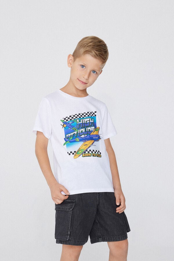 Tezenis Camiseta Con Cuello Redondo De Algodón Con Estampado