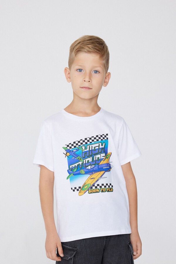 Tezenis Camiseta con Cuello Redondo de Algodón con Estampado