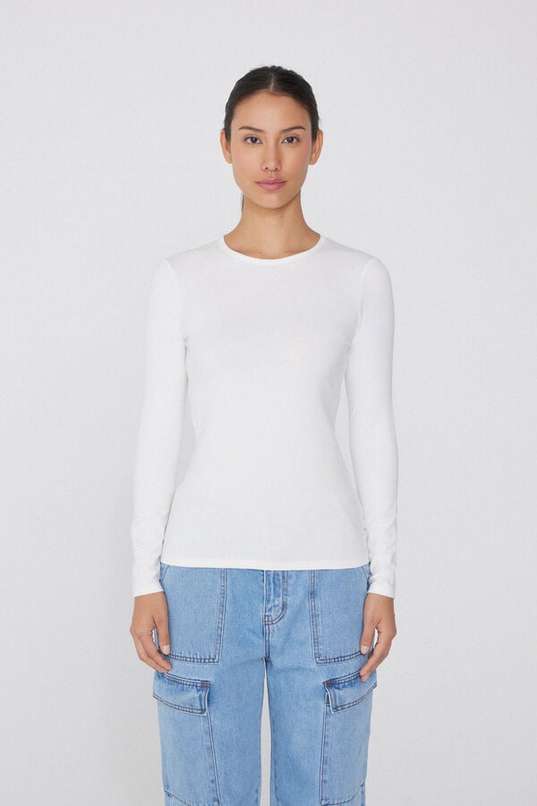 Tezenis Camiseta Con Cuello Redondo De Algodón Y Modal Térmico