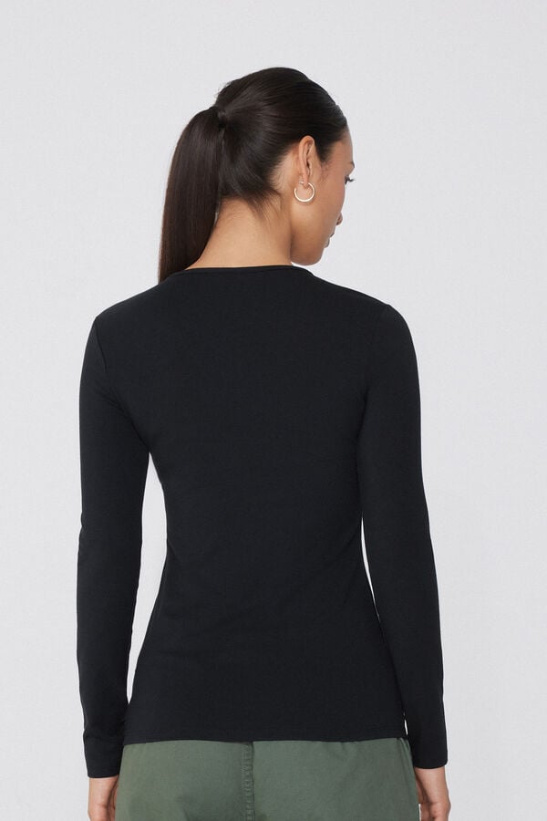 Tezenis Camiseta Con Cuello Redondo De Algodón Y Modal Térmico