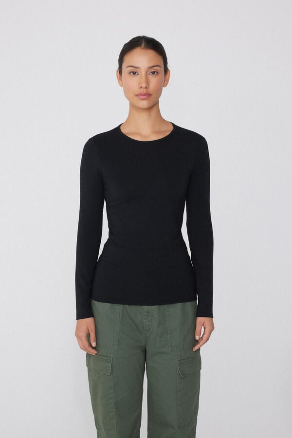 Tezenis Camiseta Con Cuello Redondo De Algodón Y Modal Térmico