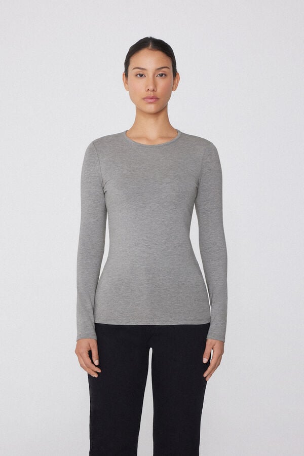 Tezenis Camiseta Con Cuello Redondo De Algodón Y Modal Térmico