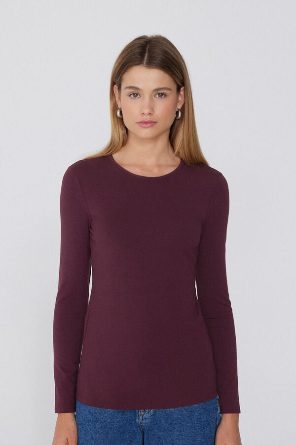 Tezenis Camiseta con Cuello Redondo de Algodón y Modal Térmico