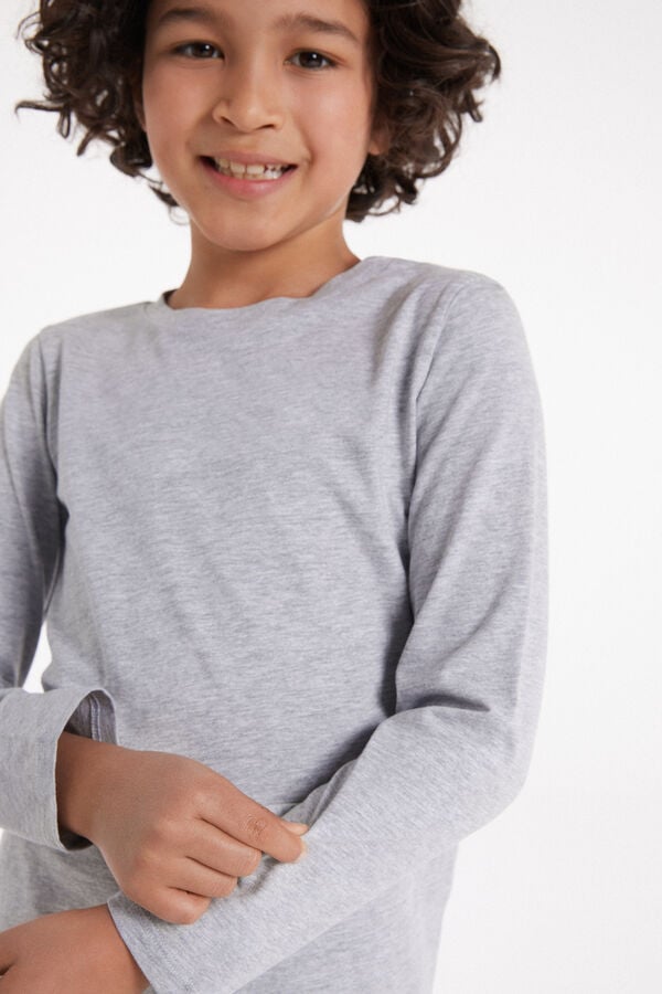 Tezenis Camiseta De Manga Larga Básica Unisex 100% Algodón Niños