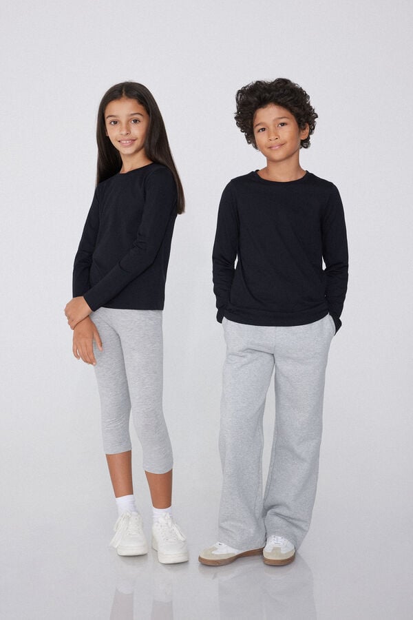 Tezenis Camiseta de manga larga básica unisex 100% algodón niños