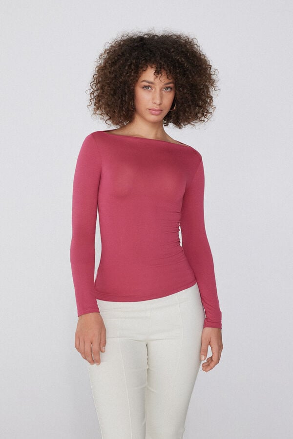 Tezenis Camiseta De Manga Larga Con Cuello Barco De Viscosa