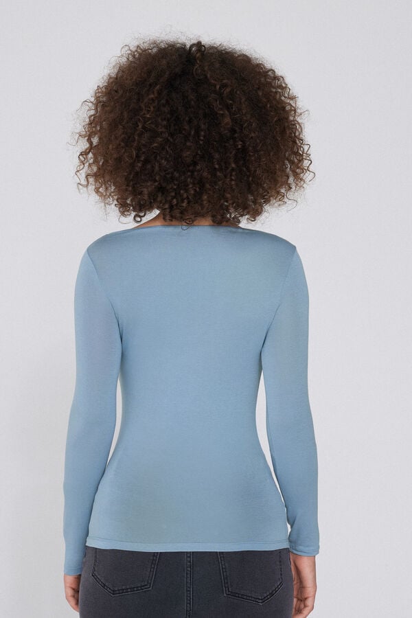 Tezenis Camiseta De Manga Larga Con Cuello Barco De Viscosa