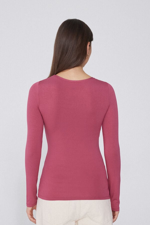 Tezenis Camiseta De Manga Larga De Viscosa Con Escote Redondo Amplio