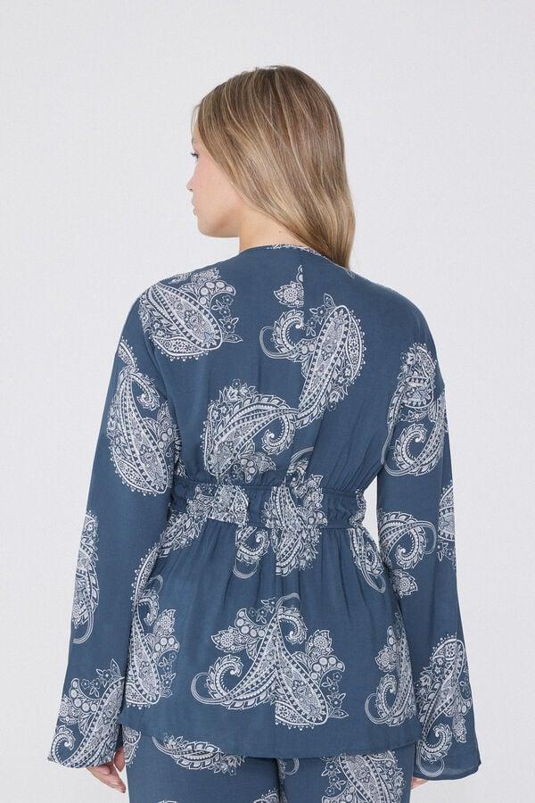 Tezenis Camiseta De Manga Larga Oversize Con Nudo De Viscosa