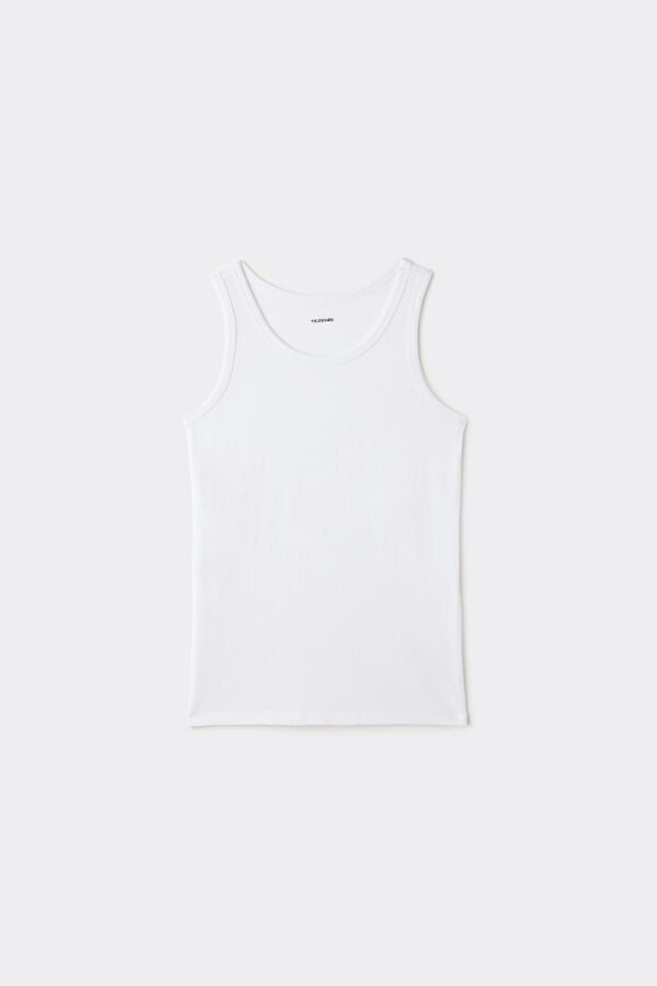 Tezenis Camiseta de tirantes anchos básica de algodón para niños unisex