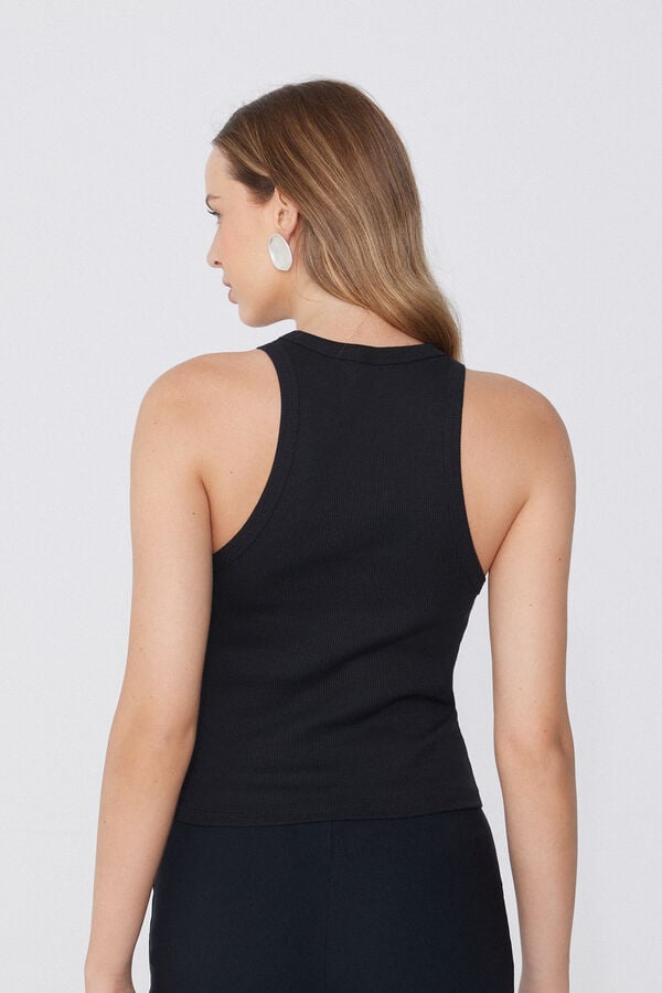 Tezenis Camiseta De Tirantes Anchos Con Escote Halter Y Strass