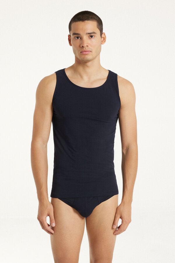 Tezenis Camiseta de Tirantes Anchos de Algodón Elástico