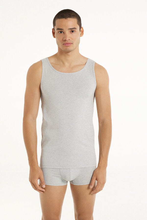 Tezenis Camiseta de Tirantes Anchos de Algodón Elástico