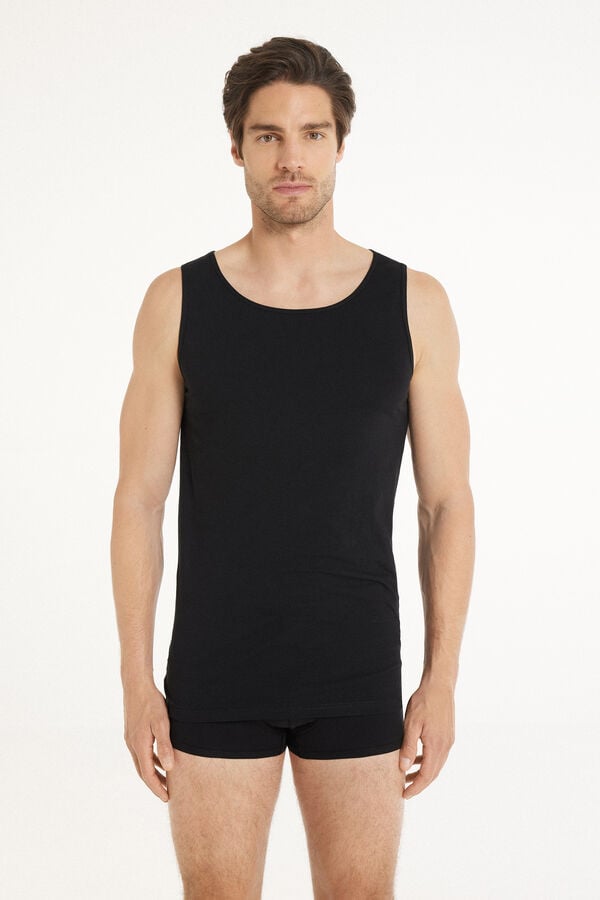 Tezenis Camiseta de Tirantes Anchos de Algodón Elástico