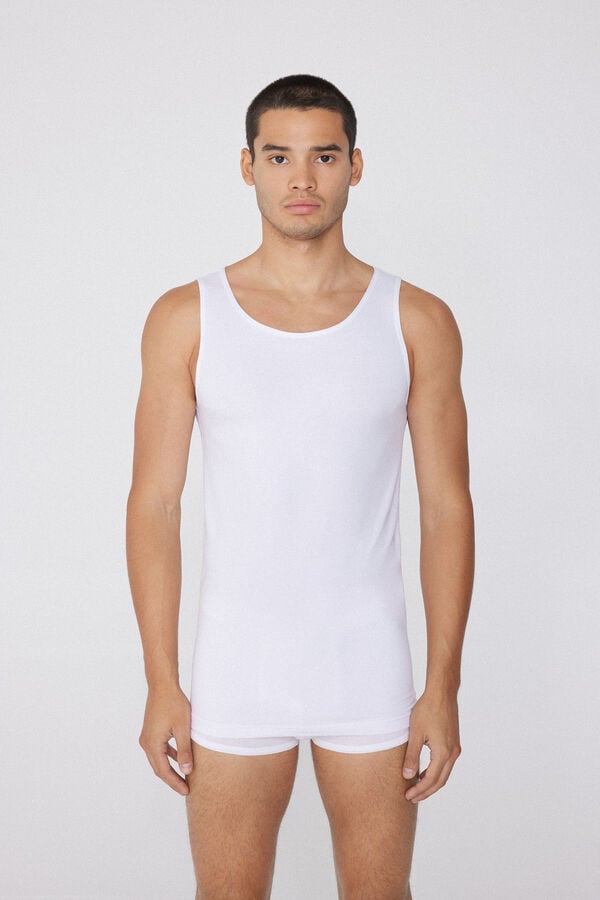 Tezenis Camiseta de Tirantes Anchos de Algodón Elástico