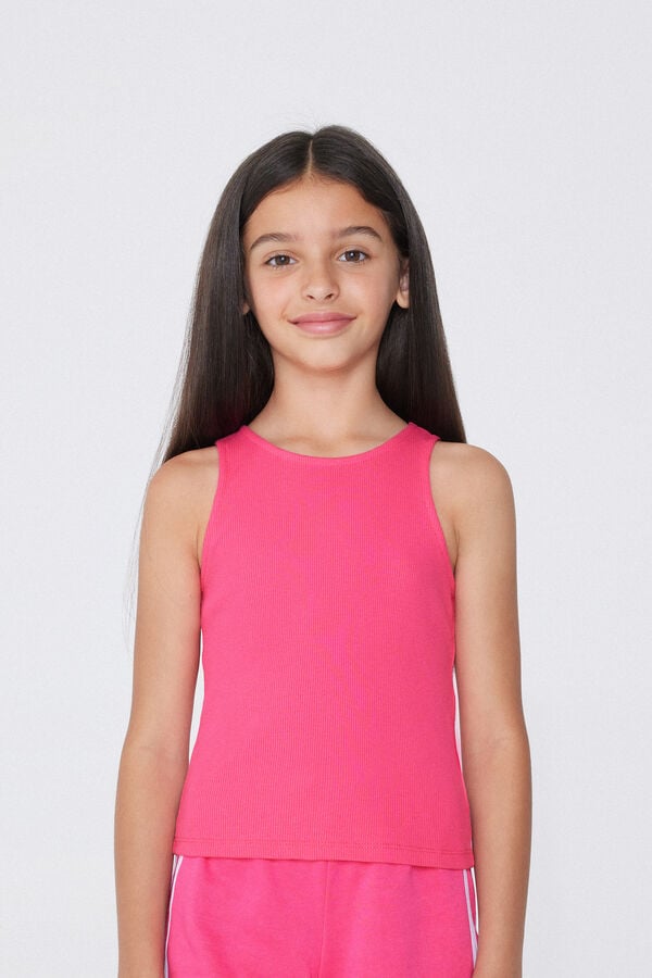 Tezenis Camiseta de Tirantes Anchos de Canalé para Niña