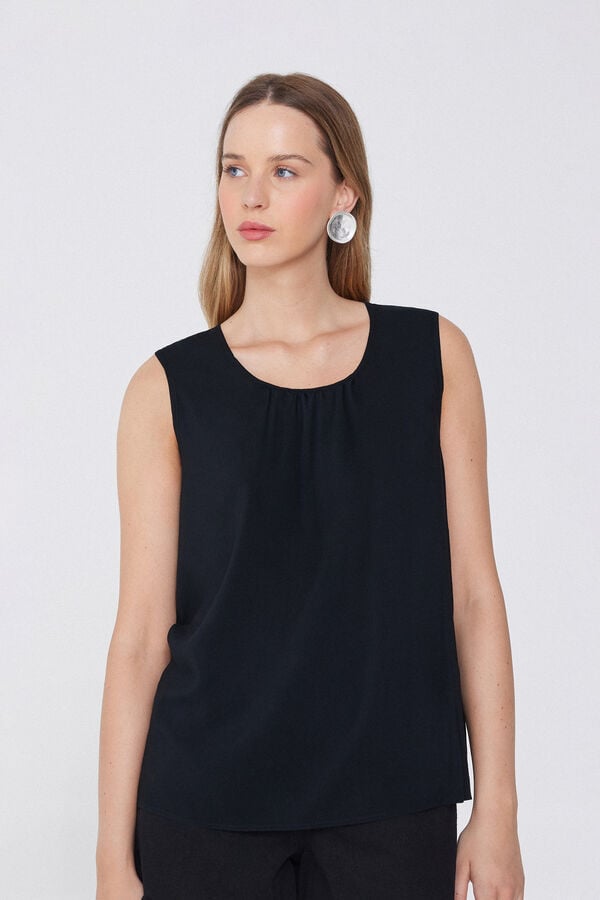 Tezenis Camiseta de Tirantes Anchos de Tela de Viscosa