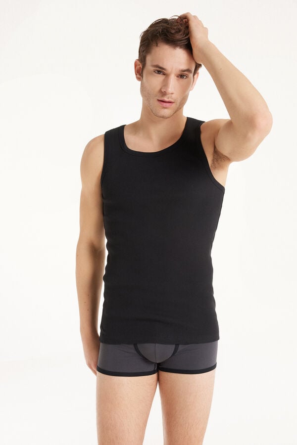 Tezenis Camiseta De Tirantes Canalé Tirantes Anchos Algodón Hombre