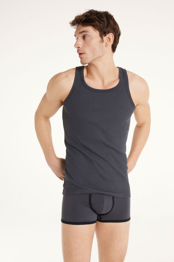 Tezenis Camiseta De Tirantes Canalé Tirantes Anchos Algodón Hombre