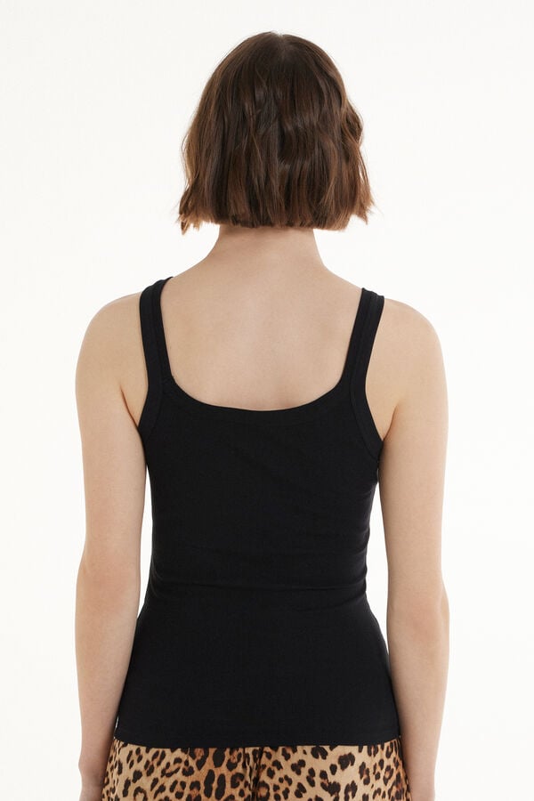 Tezenis Camiseta De Tirantes Con Escote Cuadrado De Canalé De Algodón