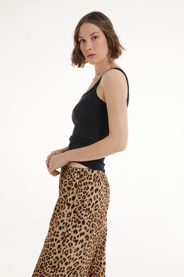 Tezenis Camiseta De Tirantes Con Escote Cuadrado De Canalé De Algodón