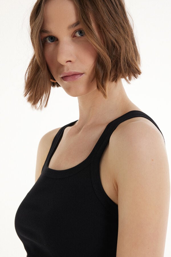 Tezenis Camiseta De Tirantes Con Escote Cuadrado De Canalé De Algodón