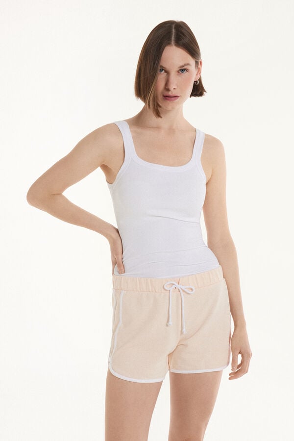 Tezenis Camiseta De Tirantes Con Escote Cuadrado De Canalé De Algodón