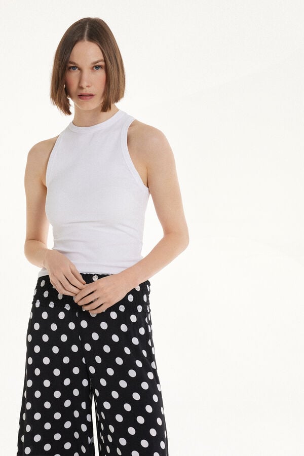 Tezenis Camiseta De Tirantes Con Espalda Nadadora De Canalé De Algodón