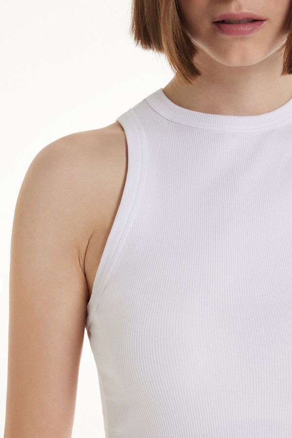 Tezenis Camiseta De Tirantes Con Espalda Nadadora De Canalé De Algodón