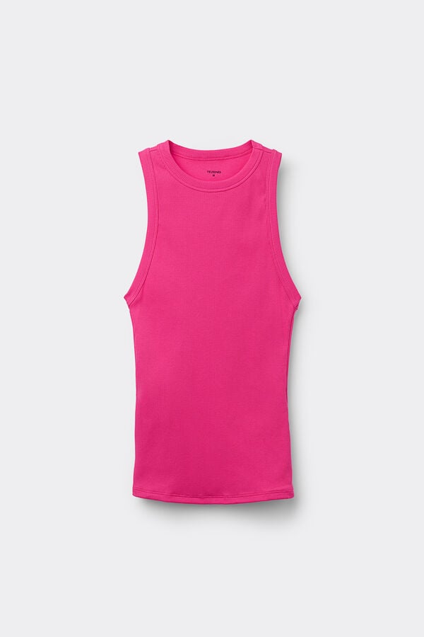 Tezenis Camiseta de Tirantes con Espalda Nadadora de Canalé de Algodón