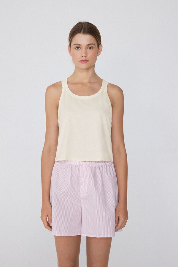 Tezenis Camiseta De Tirantes Corta De Algodón Con Tirante Ancho