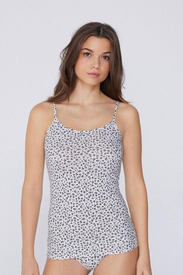 Tezenis Camiseta de Tirantes de Cuello Redondo en Algodón Elástico